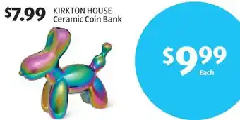 Aldi KIRKTON HOUSE Ceramic Coin Bank offer