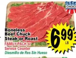 Superior Grocers Boneless Beef Chuck Steak or Roast offer