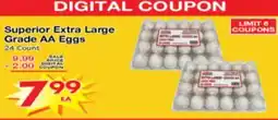 Superior Grocers Superior Extra Large Grade AA Eggs offer