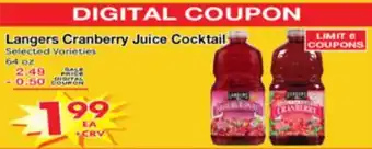 Superior Grocers Langers Cranberry Juice Cocktail offer