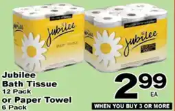 Superior Grocers Jubilee Bath Tissue 12 Pack or Paper Towel 6 Pack offer
