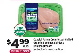 Grocery Outlet Coastal Range Organics Air Chilled Organic Boneless Skinless Chicken Breasts offer