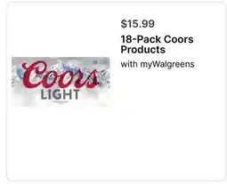 Walgreens 18-Pack Coors Products offer