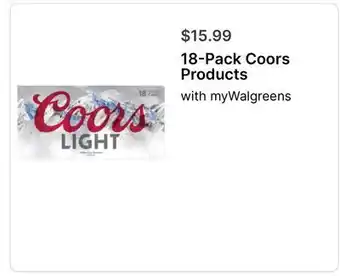 Walgreens 18-Pack Coors Products offer