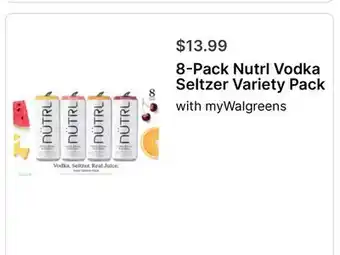 Walgreens 8-Pack Nutrl Vodka Seltzer Variety Pack offer