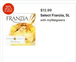 Walgreens Select Franzia, 5L offer
