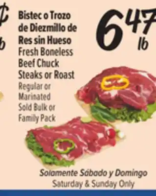 El Super Fresh Fresh Boneless Beef Chuck Steaks or Roast offer