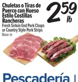 El Super Fresh Fresh Sirloin End Pork Chops or Country Style Pork Strips offer