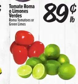 El Super Fresh Roma Tomatoes or Green Limes offer