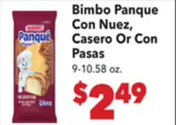 Vallarta Supermarkets Bimbo Panque Con Nuez, Casero Or Con Pasas offer