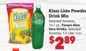 Vallarta Supermarkets Klass Listo Powder Drink Mix offer