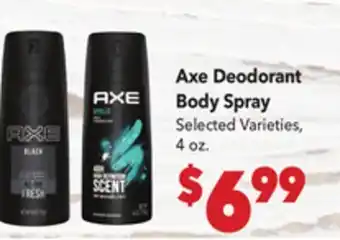 Vallarta Supermarkets Axe Deodorant Body Spray offer