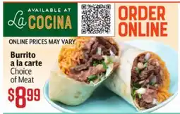 Vallarta Supermarkets Burrito a la carte offer