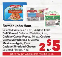 Vallarta Supermarkets Farmer John Ham offer