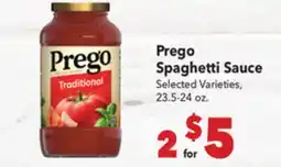 Vallarta Supermarkets Prego Spaghetti Sauce offer