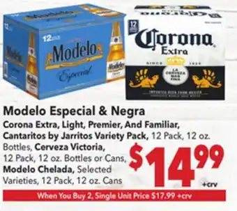 Vallarta Supermarkets Modelo Especial & Negra offer