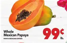 Vallarta Supermarkets Whole Mexican Papaya / PAPAYA MEXICANA ENTERA offer