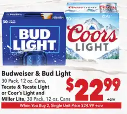 Vallarta Supermarkets Budweiser & Bud Light offer