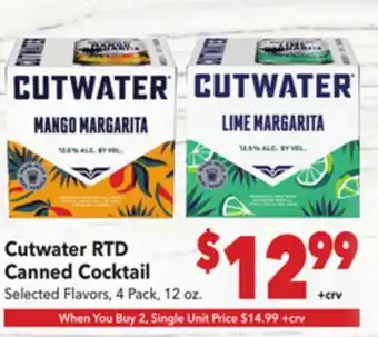 Vallarta Supermarkets Cutwater RTD Canned Cocktail offer