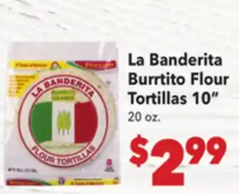 Vallarta Supermarkets La Banderita Burrtito Flour Tortillas 10 offer
