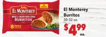 Vallarta Supermarkets El Monterey Burritos offer
