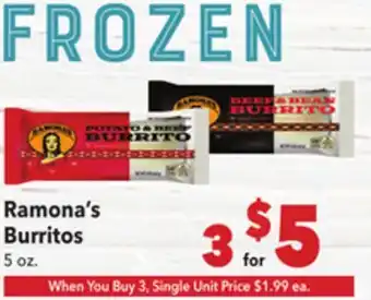 Vallarta Supermarkets Ramona's Burritos offer