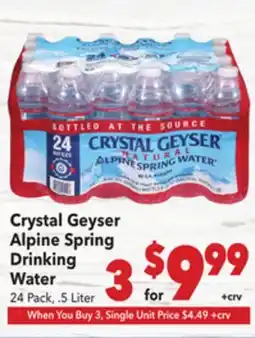 Vallarta Supermarkets Crystal Geyser Alpine Spring Drinking Water offer
