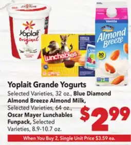 Vallarta Supermarkets Yoplait Grande Yogurts offer
