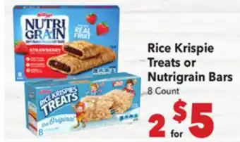 Vallarta Supermarkets Rice Krispie Treats or Nutrigrain Bars offer