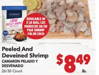 Vallarta Supermarkets Peeled And Deveined Shrimp / CAMARON PELADO Y DEVENADO offer