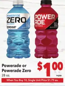 Vallarta Supermarkets Powerade or Powerade Zero offer