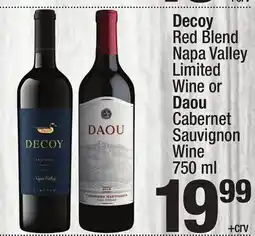 Super King Markets Decoy Red Blend Napa Valley Limited Wine or Daou Cabernet Sauvignon Wine offer