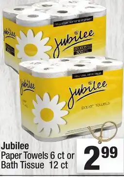 Super King Markets Jubilee Paper Towels 6 ct or Bath Tissue 12 offer