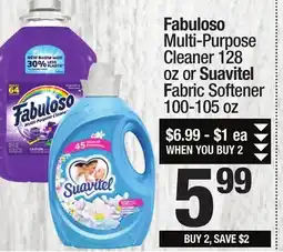 Super King Markets Fabuloso Multi-Purpose Cleaner 128 oz or Suavitel Fabric Softener 100-105 oz offer