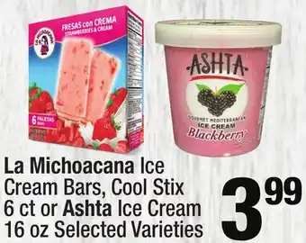 Super King Markets La Michoacana Ice Cream Bars, Cool Stix 6 ct or Ashta Ice Cream 16 oz offer