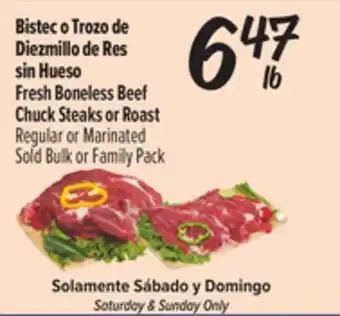 El Super Fresh Boneless Beef Chuck Steaks or Roast offer