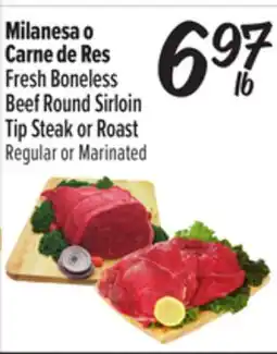 El Super Fresh Boneless Beef Round Sirloin Tip Steak or Roast offer