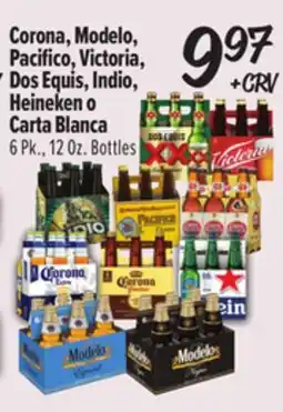 El Super Corona, Modelo, Pacifico, Victoria, Dos Equis, Indio, Heineken o Carta Blanca offer