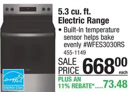 Menards 5.3 cu. ft. Electric Range offer