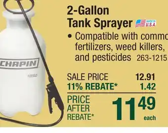 Menards 2-Gallon Tank Sprayer offer