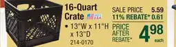 Menards 16-Quart Crate offer