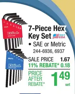 Menards 7-Piece Hex Hex Key Set offer