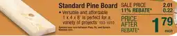 Menards Standard Pine Board offer