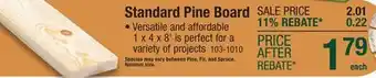 Menards Standard Pine Board offer