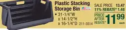 Menards Plastic Stacking Storage Bin offer