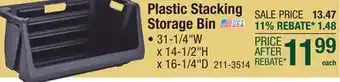 Menards Plastic Stacking Storage Bin offer