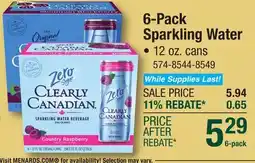 Menards 6-Pack Sparkling Water offer