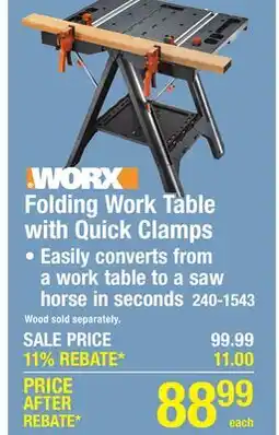 Menards Folding Work Table Table with Quick Clamps offer