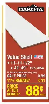 Menards Value Shelf offer