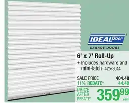 Menards 6' x 7' Roll-Up offer